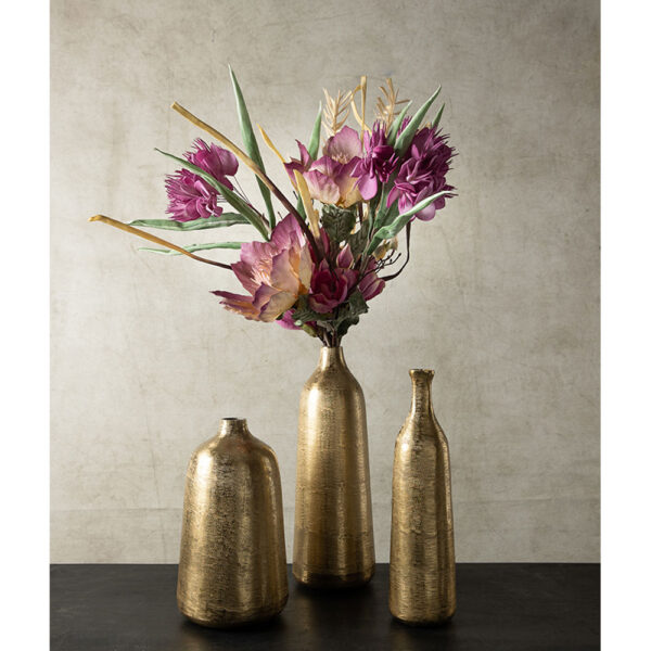 DAZZLE ΜΠΟΥΚΑΛΑ 10x10x38cm ΑΛΟΥΜΙΝΙΟ ΧΡΥΣΟ 022664 - Image 2