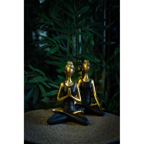 VASANTA ΔΙΑΚΟΣΜΗΤΙΚΗ ΦΙΓΟΥΡΑ 14x9x20cm POLYRESIN ΧΡΥΣΟ ΜΑΥΡΟ 022718 - Image 3