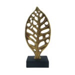 HERVA ΔΙΑΚΟΣΜΗΤΙΚΟ ΦΥΛΛΟ 11x5x23cm POLYRESIN ΧΡΥΣΟ ΜΑΥΡΟ 022725