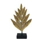 RUOMO ΔΙΑΚΟΣΜΗΤΙΚΟ ΦΥΛΛΟ 15x5x26cm POLYRESIN ΧΡΥΣΟ ΜΑΥΡΟ 022726