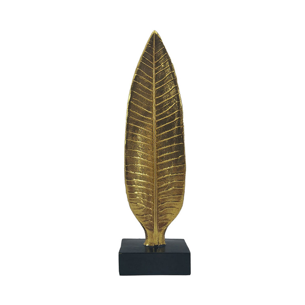 022727-nYX31-first-_1 DESSA ΔΙΑΚΟΣΜΗΤΙΚΟ ΦΥΛΛΟ 9x5x31cm POLYRESIN ΧΡΥΣΟ ΜΑΥΡΟ 022727 - Image 1