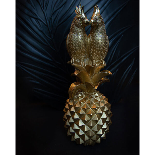 SAMGAI ANANAS ΔΙΑΚΟΣΜΗΤΙΚΟ ΠΑΠΑΓΑΛΟΣ 13x14x32cm POLYRESIN ΧΡΥΣΟ 022731 - Image 2