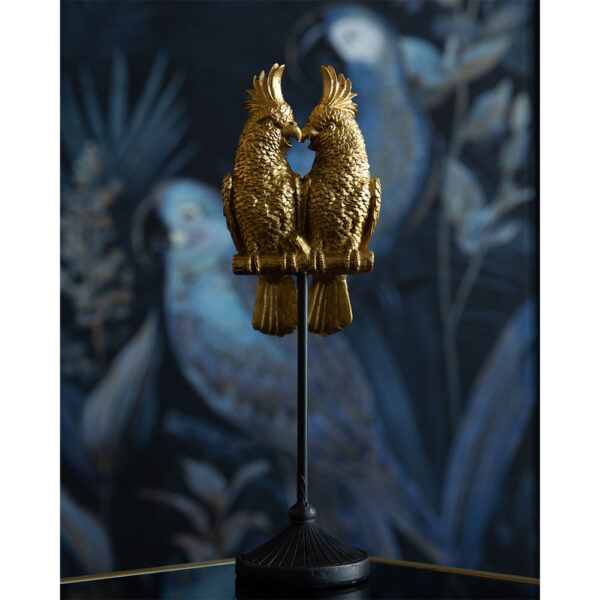 SAMGAI ΔΙΑΚΟΣΜΗΤΙΚΟ ΠΑΠΑΓΑΛΟΣ 10x8x30cm POLYRESIN ΧΡΥΣΟ ΜΑΥΡΟ 022732 - Image 2