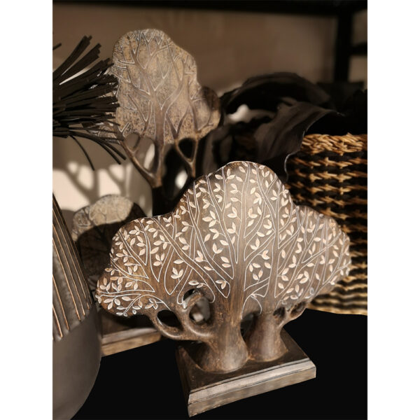 FORET 3 ΔΙΑΚΟΣΜΗΤΙΚΟ ΔΕΝΤΡΟ 34x9x28cm POLYRESIN ΚΑΦΕ ΜΠΕΖ 022737 - Image 4