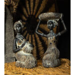 RABIA 2 ΔΙΑΚΟΣΜΗΤΙΚΗ ΦΙΓΟΥΡΑ 12x8x18cm POLYRESIN ΜΑΥΡΟ ΚΑΦΕ ΛΕΥΚΟ 022739 - Image 2