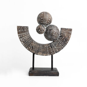 RABIA ΔΙΑΚΟΣΜΗΤΙΚΟ TOTEM 35x10x40cm POLYRESIN ΚΑΦΕ ΜΠΕΖ ΛΕΥΚΟ 022741