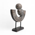 RABIA ΔΙΑΚΟΣΜΗΤΙΚΟ TOTEM 35x10x40cm POLYRESIN ΚΑΦΕ ΜΠΕΖ ΛΕΥΚΟ 022741 - Image 2