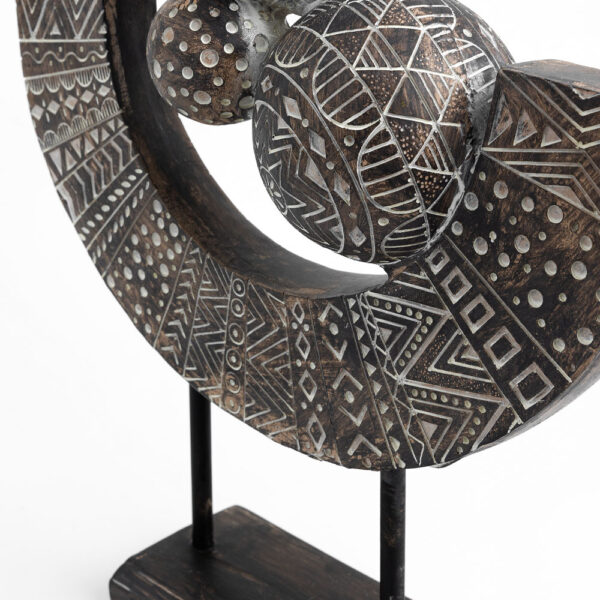 RABIA ΔΙΑΚΟΣΜΗΤΙΚΟ TOTEM 35x10x40cm POLYRESIN ΚΑΦΕ ΜΠΕΖ ΛΕΥΚΟ 022741 - Image 3