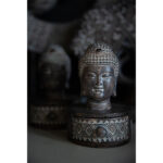 BADBA ΔΙΑΚΟΣΜΗΤΙΚΟ ΒΟΥΔΑΣ 10x11x15cm POLYRESIN ΚΑΦΕ ΛΕΥΚΟ 022743 - Image 2