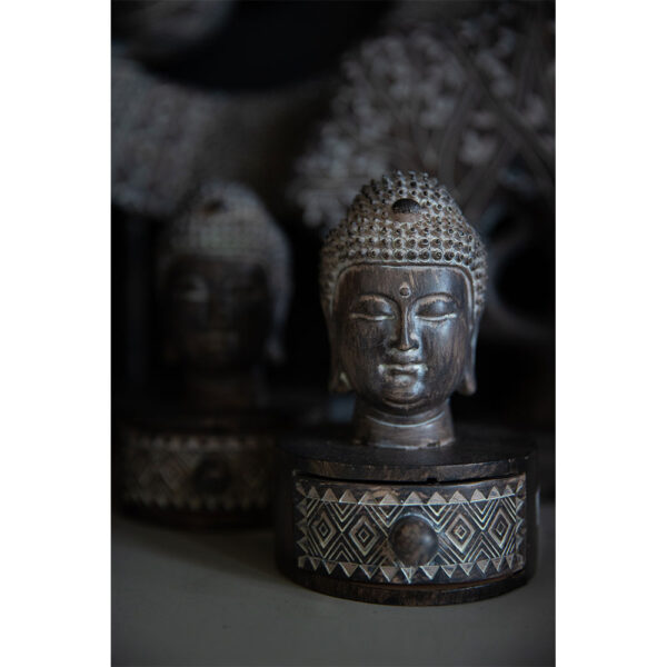 BADBA ΔΙΑΚΟΣΜΗΤΙΚΟ ΒΟΥΔΑΣ 10x11x15cm POLYRESIN ΚΑΦΕ ΛΕΥΚΟ 022743 - Image 2