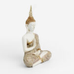 FADHI ΔΙΑΚΟΣΜΗΤΙΚΟ ΒΟΥΔΑΣ 22x12x34cm POLYRESIN ΜΠΕΖ ΧΡΥΣΟ ΜΩΒ 022744 - Image 2