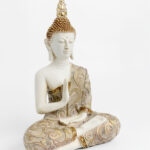 FADHI ΔΙΑΚΟΣΜΗΤΙΚΟ ΒΟΥΔΑΣ 22x12x34cm POLYRESIN ΜΠΕΖ ΧΡΥΣΟ ΜΩΒ 022744 - Image 4