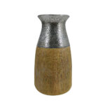 CHERN ΒΑΖΟ 8x8x15cm POLYRESIN ΦΥΣΙΚΟ ΑΣΗΜΙ 022747