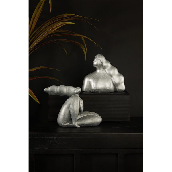 CHEVEU SILVER 1 ΔΙΑΚΟΣΜΗΤΙΚΗ ΦΙΓΟΥΡΑ 20x10x19cm POLYRESIN ΑΣΗΜΙ 022783 - Image 4