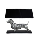 HUNDUR ΦΩΤΙΣΤΙΚΟ ΕΠΙΤΡΑΠΕΖΙΟ 60x14.5x51cm POLYRESIN ΑΣΗΜΙ ΜΑΥΡΟ ΥΦΑΣΜΑ 023104