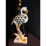 LUCIEN ΔΙΑΚΟΣΜΗΤΙΚΟ ΦΛΑΜΙΝΓΚΟ 19x11x37cm POLYRESIN ΛΕΥΚΟ ΜΑΥΡΟ ΧΡΥΣΟ 023480 - Image 2