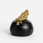 BLOOM ΚΟΥΤΙ ΑΠΟΘΗΚΕΥΣΗΣ 10x10x10cm POLYRESIN ΜΑΥΡΟ ΧΡΥΣΟ 023528