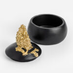 BLOOM ΚΟΥΤΙ ΑΠΟΘΗΚΕΥΣΗΣ 10x10x10cm POLYRESIN ΜΑΥΡΟ ΧΡΥΣΟ 023528 - Image 3
