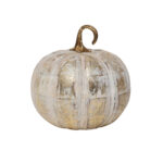 SINDE ΔΙΑΚΟΣΜΗΤΙΚΟ ΚΟΛΟΚΥΘΑ 18x18x18cm ΞΥΛΟ MANGO WHITE WASHED ΧΡΥΣΟ 023625