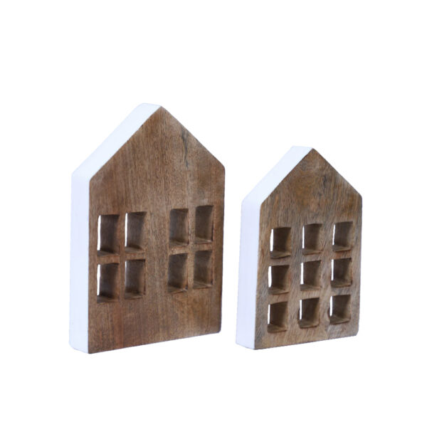 MUSE ΔΙΑΚΟΣΜΗΤΙΚΟ ΣΠΙΤΙ 12x3x18cm ΞΥΛΟ MANGO ΦΥΣΙΚΟ ΛΕΥΚΟ 023650 - Image 3