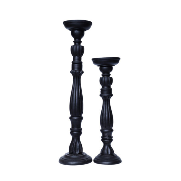KENDAL ΚΗΡΟΠΗΓΙΟ 13x13x45cm ΞΥΛΟ MANGO ΜΑΥΡΟ 023676 - Image 2
