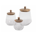 LYRE ΔΟΧΕΙΟ ΑΠΟΘΗΚΕΥΣΗΣ ΜΕ ΚΑΠΑΚΙ 18x18x26cm ΓΥΑΛΙ ΦΥΣΙΚΟ ΔΙΑΦΑΝΟ ΞΥΛΟ 023718 - Image 2