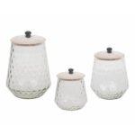 SCHERA ΔΟΧΕΙΟ ΑΠΟΘΗΚΕΥΣΗΣ ΜΕ ΚΑΠΑΚΙ 14x14x20cm ΓΥΑΛΙ WHITE WASHED ΞΥΛΟ 023729 - Image 2