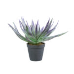 ALOE MAUVE ΦΥΤΟ ΤΕΧΝΗΤΟ ΣΕ ΓΛΑΣΤΡΑ 32cm EVA FOAM ΜΩΒ ΠΡΑΣΙΝΟ ΚΕΡΑΜΙΚΟ ΜΑΥΡΟ 024046