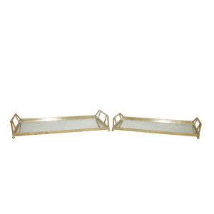 RAY ΔΙΣΚΟΣ ΜΕ ΛΑΒΕΣ SET 2ΤΜΧ 53x30x8cm ΜΕΤΑΛΛΟ ΧΡΥΣΟ ΚΑΘΡΕΠΤΗΣ 024136