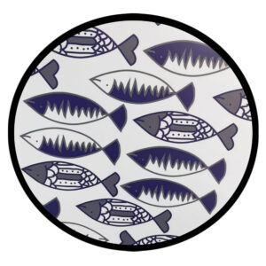 FISHY ΔΙΣΚΟΣ ΔΙΑΚΟΣΜΗΣΗΣ 40x40x4cm MDF ΛΕΥΚΟ ΜΠΛΕ ΜΑΥΡΟ 024377