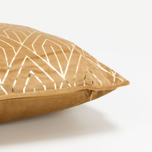 FAMA ΔΙΑΚΟΣΜΗΤΙΚΟ ΜΑΞΙΛΑΡΙ 45x45cm ΒΕΛΟΥΔΟ CARAMEL ΧΡΥΣΟ 025331 - Image 4