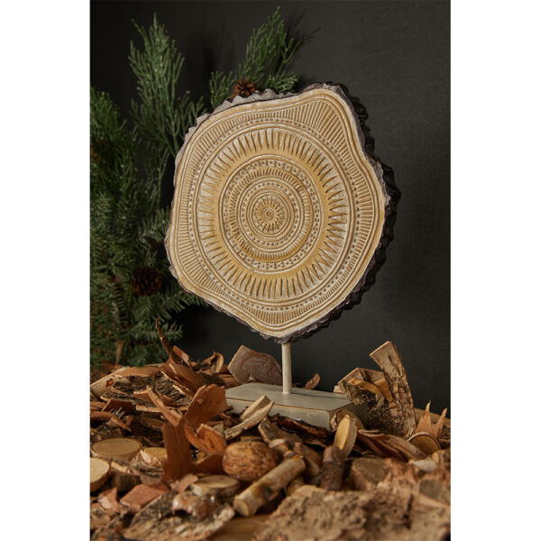 NUBIA ΔΙΑΚΟΣΜΗΤΙΚΟ TOTEM 24x9x32cm POLYRESIN ΜΠΕΖ ΚΑΦΕ 025587 - Image 2