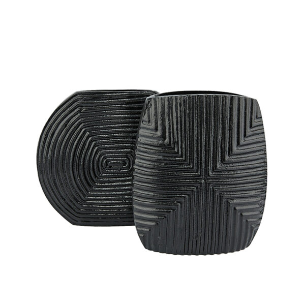 LINEAR ΒΑΖΟ 21x8x24cm ΑΛΟΥΜΙΝΙΟ ΜΑΥΡΟ 025994 - Image 3