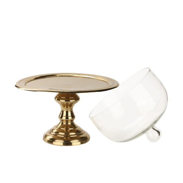 BRILLER ΚΟΥΠ ΜΕ ΚΑΠΑΚΙ 23x23x27cm ΑΛΟΥΜΙΝΙΟ ΧΡΥΣΟ ΓΥΑΛΙ 025996 - Image 2