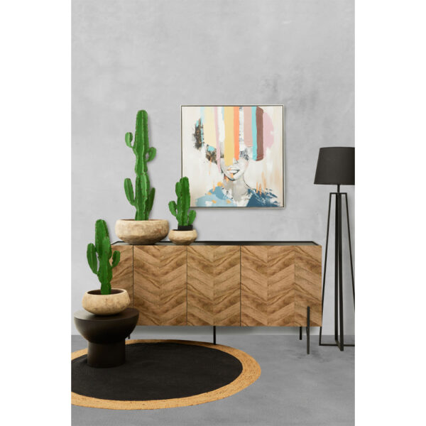 RAMI ΧΑΛΙ ΣΑΛΟΝΙΟΥ ΣΤΡΟΓΓΥΛΟ 150x150cm ΓΙΟΥΤΑ ΜΑΥΡΟ ΦΥΣΙΚΟ 026045 - Image 2