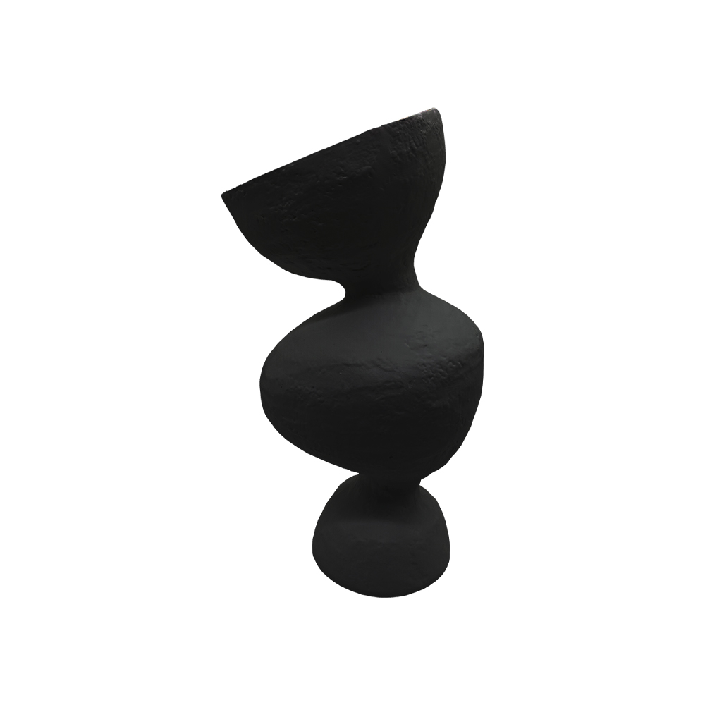 026116-Y1kjv-first-_1 ALLONISOS ΒΑΖΟ 22x17x40cm POLYRESIN ΜΑΥΡΟ 026116 - Image 1