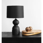 MOA ΦΩΤΙΣΤΙΚΟ ΕΠΙΤΡΑΠΕΖΙΟ 11x11x41cm ΚΕΡΑΜΙΚΟ ΜΑΥΡΟ ΥΦΑΣΜΑ ΜΑΥΡΟ 026405 - Image 2