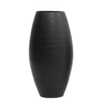 RESAN ΒΑΖΟ 16x16x33cm ΓΥΑΛΙ ΜΑΥΡΟ 026740