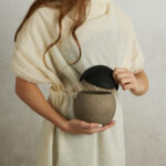 GRIZIO ΒΑΖΟ ΜΕ ΚΑΠΑΚΙ 15x15x19cm ΑΛΟΥΜΙΝΙΟ MUD TEXTURED ΜΑΥΡΟ TEXTURED 027113 - Image 2