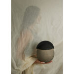 GRIZIO ΒΑΖΟ ΜΕ ΚΑΠΑΚΙ 20x20x24cm ΑΛΟΥΜΙΝΙΟ MUD TEXTURED ΜΑΥΡΟ TEXTURED 027114 - Image 2