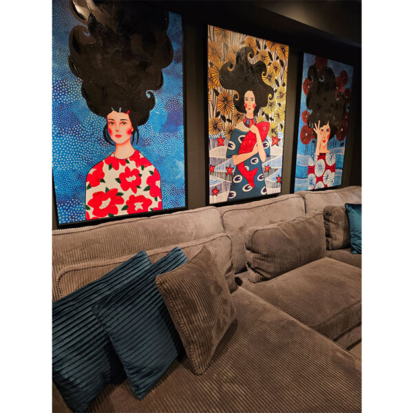 PEACE ΠΙΝΑΚΑΣ ΔΙΑΚΟΣΜΗΣΗΣ 80x120x5cm ΚΑΜΒΑΣ ΠΟΛΥΧΡΩΜΟ ΞΥΛΟ ΜΑΥΡΟ 027139 - Image 2