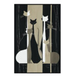 THE CATS ΠΙΝΑΚΑΣ ΔΙΑΚΟΣΜΗΣΗΣ 80x120x5cm ΚΑΜΒΑΣ ΠΟΛΥΧΡΩΜΟ ΞΥΛΟ ΜΑΥΡΟ 027151