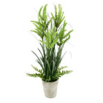 TARRIETA ΦΥΤΟ ΤΕΧΝΗΤΟ ΣΕ ΓΛΑΣΤΡΑ 28x25x74cm PVC ΠΡΑΣΙΝΟ ΜΠΕΖ PE 027236