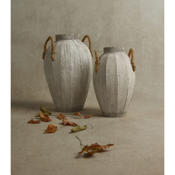 CUPI ΒΑΖΟ 26x26x41cm ΜΕΤΑΛΛΟ ΛΕΥΚΟ 027244 - Image 2