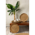NEREA ΔΙΣΚΟΣ SET 3ΤΜΧ 55x55x8cm SEAGRASS ΦΥΣΙΚΟ ΜΕΤΑΛΛΟ 027374 - Image 2