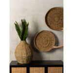 NEREA ΔΙΣΚΟΣ SET 3ΤΜΧ 55x55x8cm SEAGRASS ΦΥΣΙΚΟ ΜΕΤΑΛΛΟ 027374 - Image 3