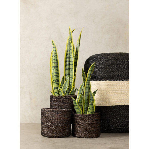 DEL MAR ΚΑΣΠΩ SET 3ΤΜΧ 20x20x18cm SEAGRASS ΜΑΥΡΟ 027395 - Image 2