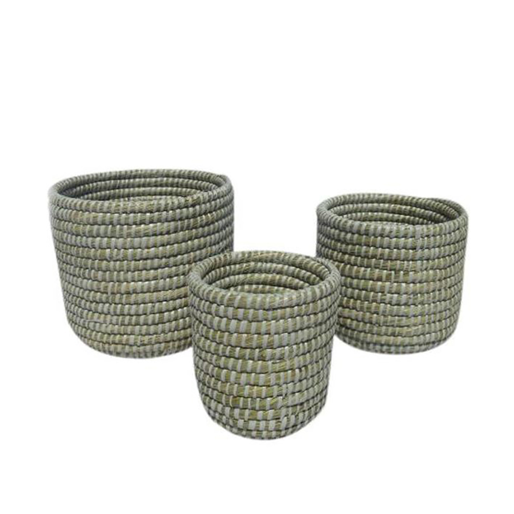 027421-5N0vU-first-_1 NILE ΚΑΣΠΩ SET 3ΤΜΧ 25x25x25cm KANSGRASS ΦΥΣΙΚΟ ΛΕΥΚΟ PVC 027421 - Image 1