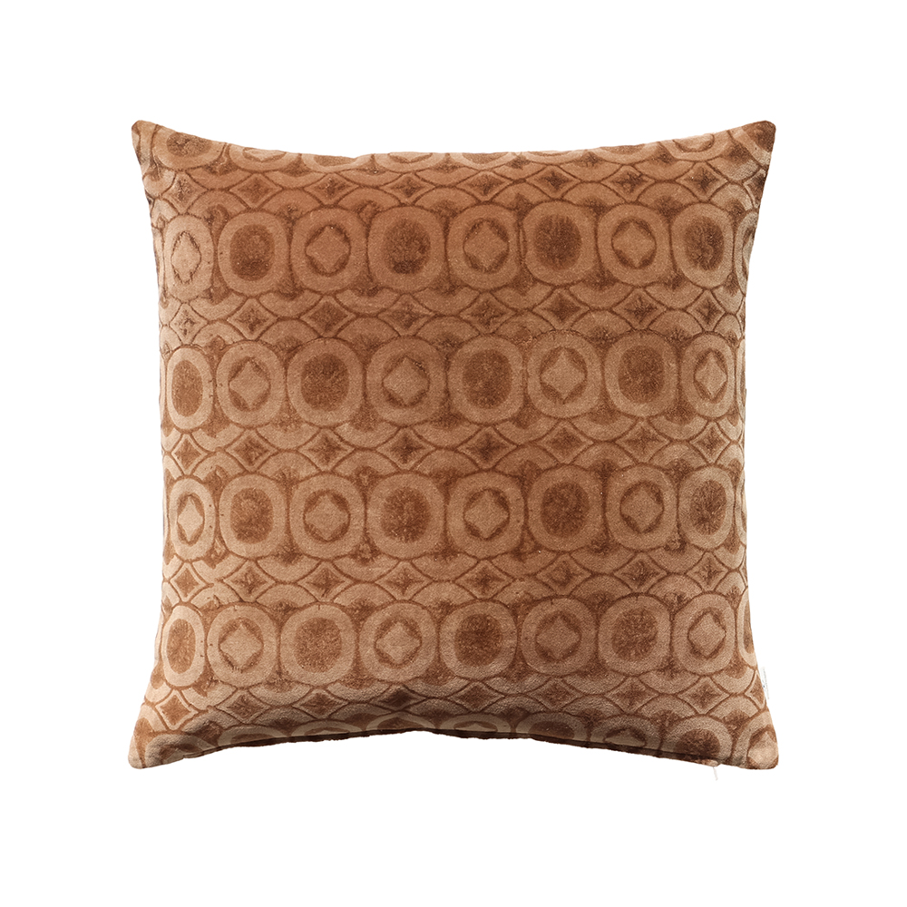 027909-iFCnr-first-_1 RUSSET B ΔΙΑΚΟΣΜΗΤΙΚΟ ΜΑΞΙΛΑΡΙ 50x50cm ΒΑΜΒΑΚΙ CARAMEL ΜΠΕΖ ΒΙΣΚΟΖΗ 027909 - Image 1