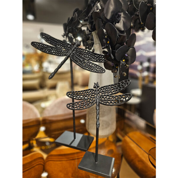 LIBELLULA ΔΙΑΚΟΣΜΗΤΙΚΟ ΛΙΒΕΛΛΟΥΛΑ 21x18x34cm ΑΛΟΥΜΙΝΙΟ ΜΑΥΡΟ ΜΕΤΑΛΛΟ 027964 - Image 2